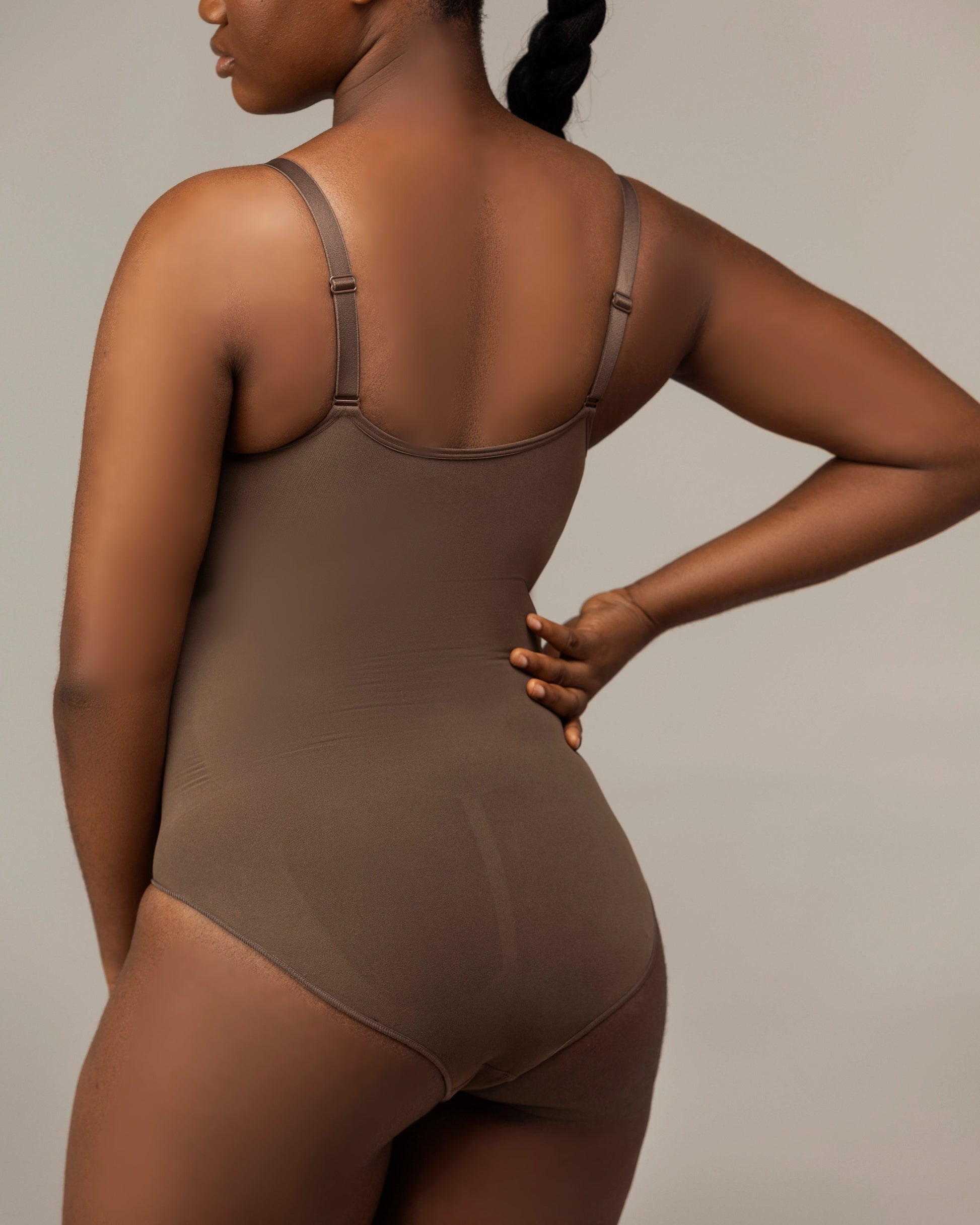 Augusta Newham Sculpting Bodysuit - Dusty Brown (Back)