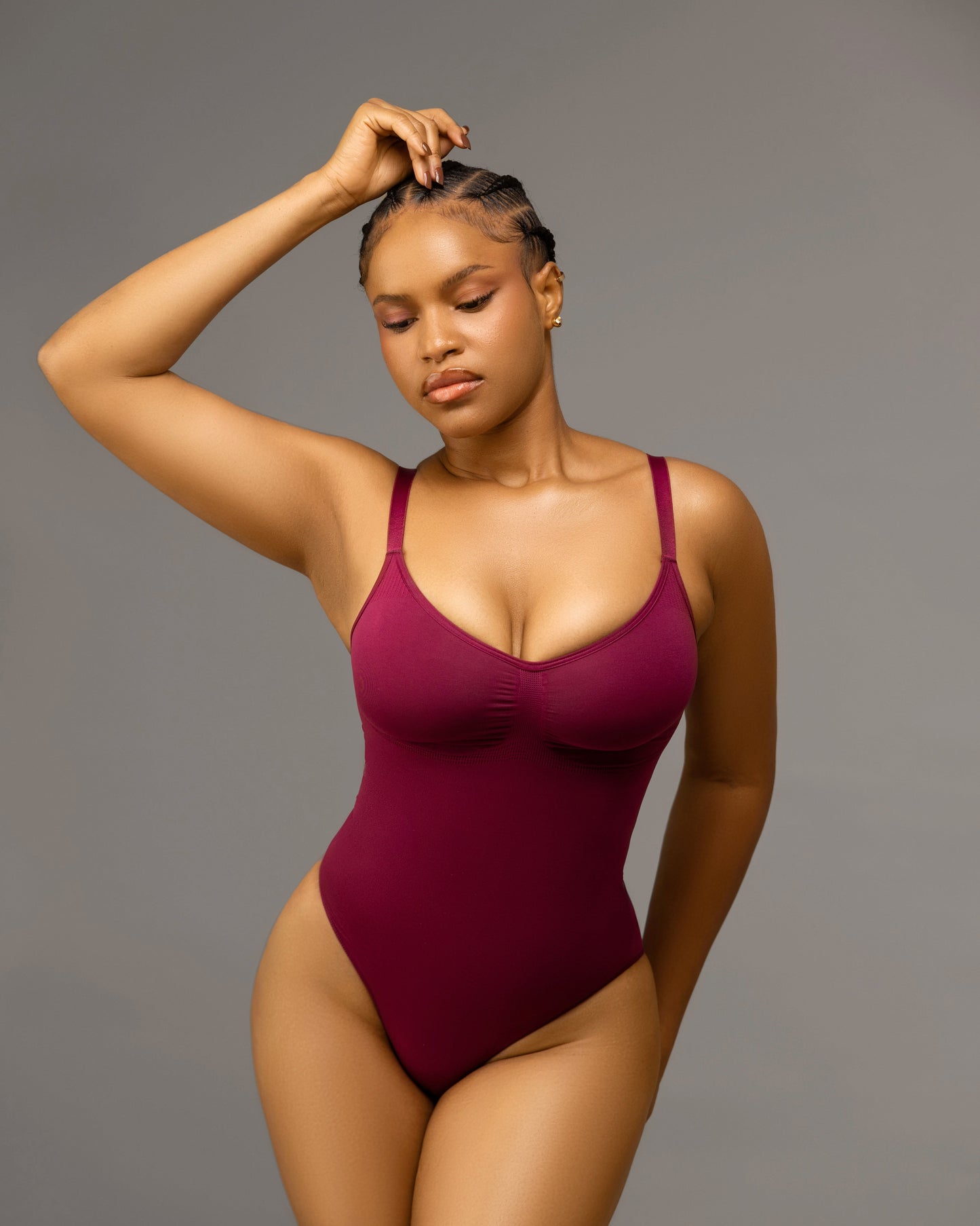 Augusta Newham Sculpting Bodysuit - Plum (Front)