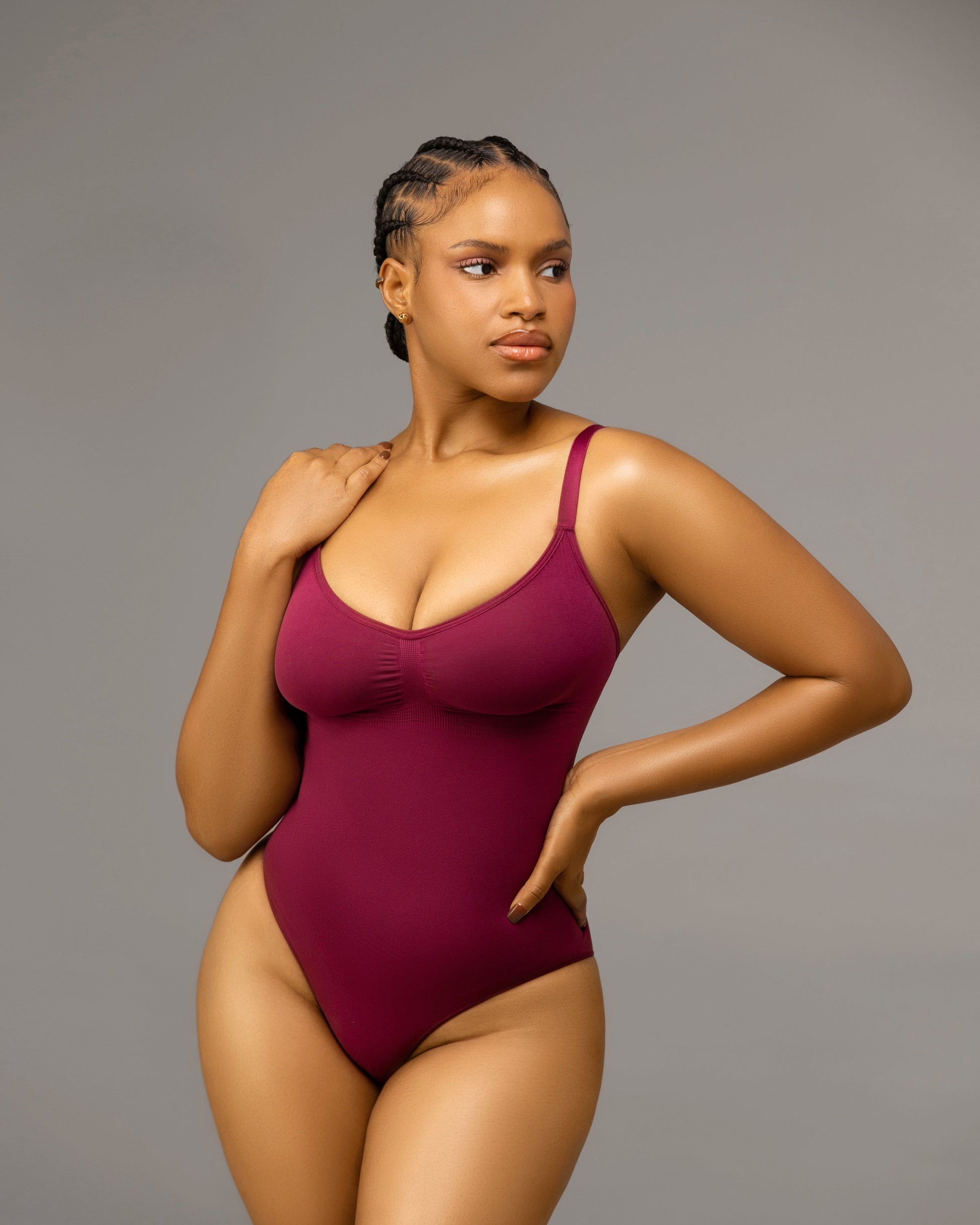 Augusta Newham Sculpting Bodysuit - Plum (Side)