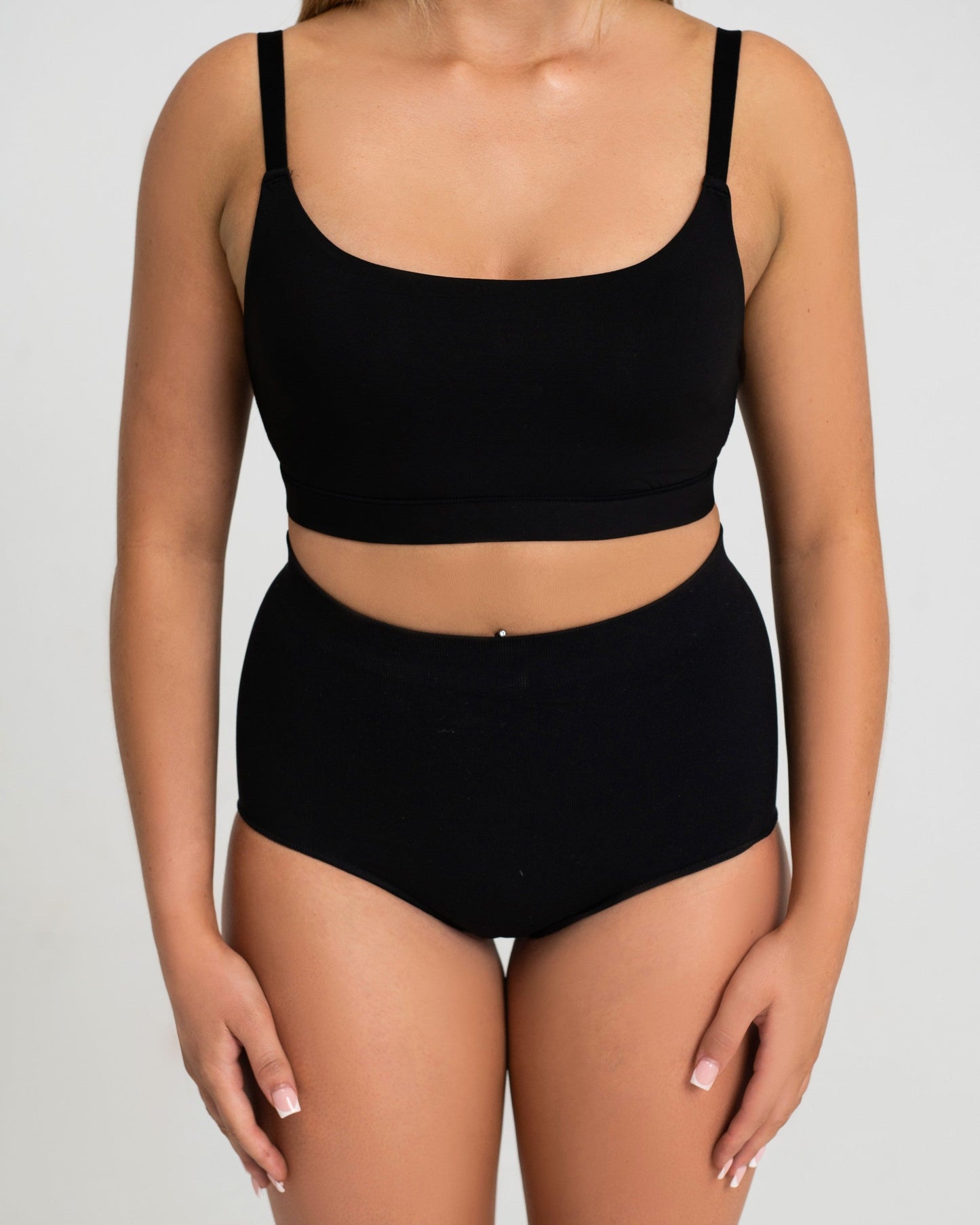 Augusta Newham Smooth Seamless Unlined Stretch Bralette - Black (Front)